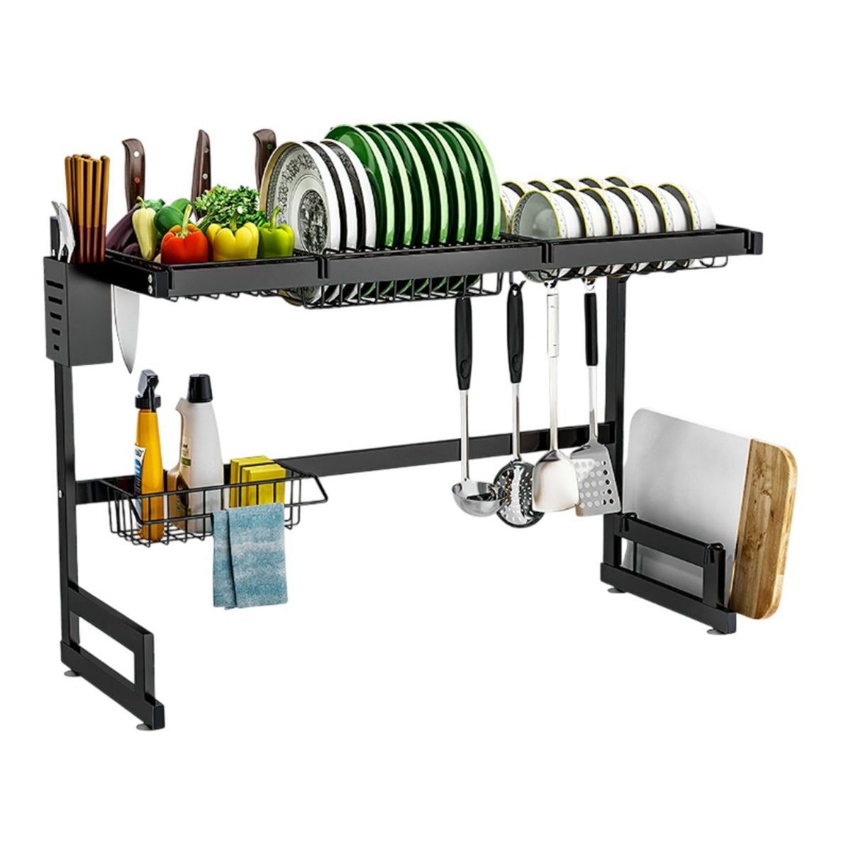 Escurridor de Platos negro Acero inoxidable  65 cm 1 pieza