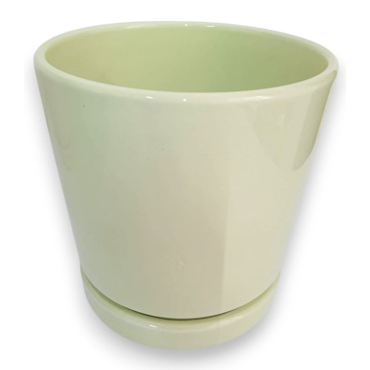 Maceta color Verde de Cerámica 1 pieza 14 x 13 cm