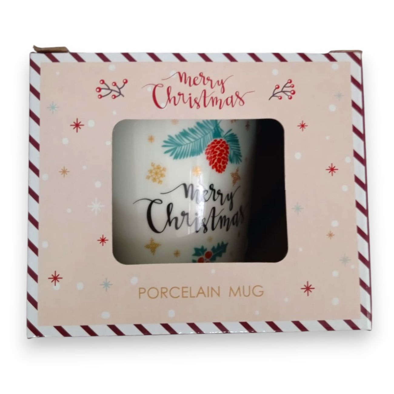 Taza con ilustración de copo de nieve de Porcelana