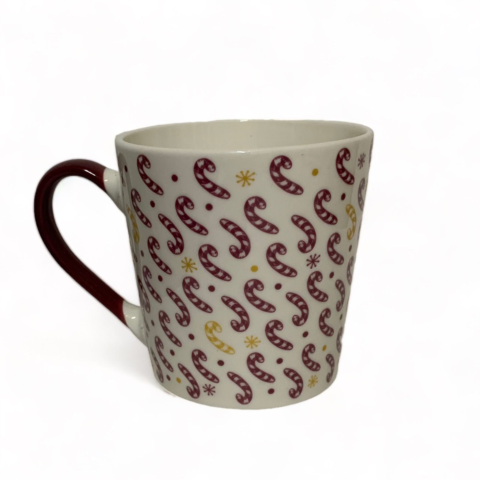 Tazas de porcelana blanco con bastones de caramelo 380ml