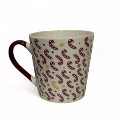 Tazas de porcelana blanco con bastones de caramelo 380ml