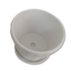 Maceta Blanca de Cerámica 1 pieza 13 x 14 cm