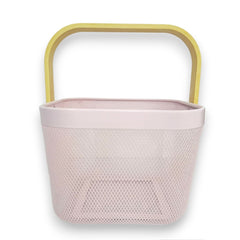 Cesto cuadrado rosa de metal 1 pieza 25 x 18 cm
