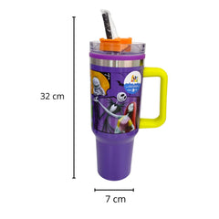 Termo con popote El extraño mundo de Jack morado acero 1.2 L