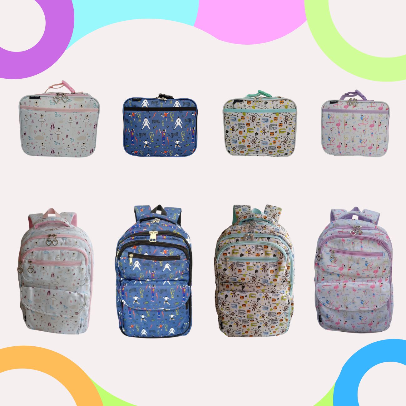 Kits de Mochilas Escolares Selva Mamgos para Niños 2 piezas