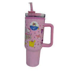 Termo con popote Hello Kitty And Friends doble pared 1.2 L