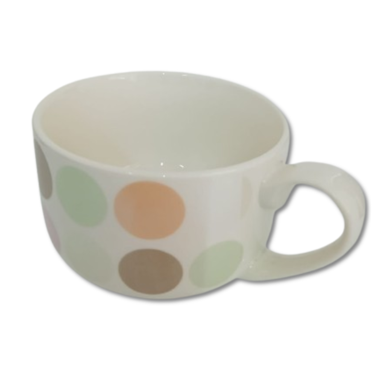 Taza de Cerámica con círculos de colores 1 pieza de 350 ml