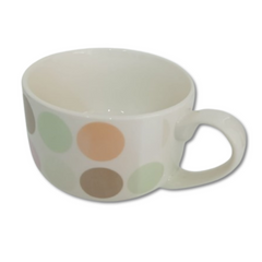 Taza de Cerámica con círculos de colores 1 pieza de 350 ml