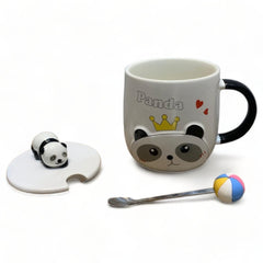 Taza de Ceramica con tapa y cuchara