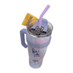 Termo con popote Stitch Acero Inoxidable color lila 1.2 L