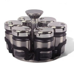 Set de Especieros spice carousel de vidrio 6 piezas