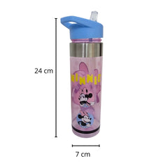Botella con popote Minnie Mouse para Niñas Plástico 650 ml