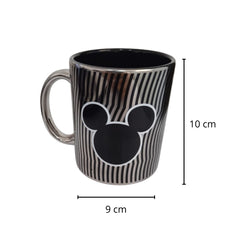 Taza Mickey Mouse color plateada con negro Cerámica 320 ml