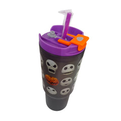 Vaso con popote El Extraño Mundo de Jack de plástico 1.2L