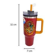 Termo con popote Hogwarts color rojo Acero inoxidable 1.2 L