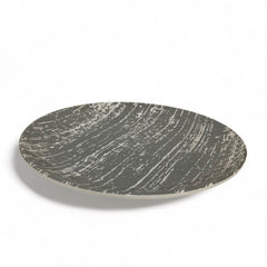 Platos de melamina color gris marmoleado 25x15cm