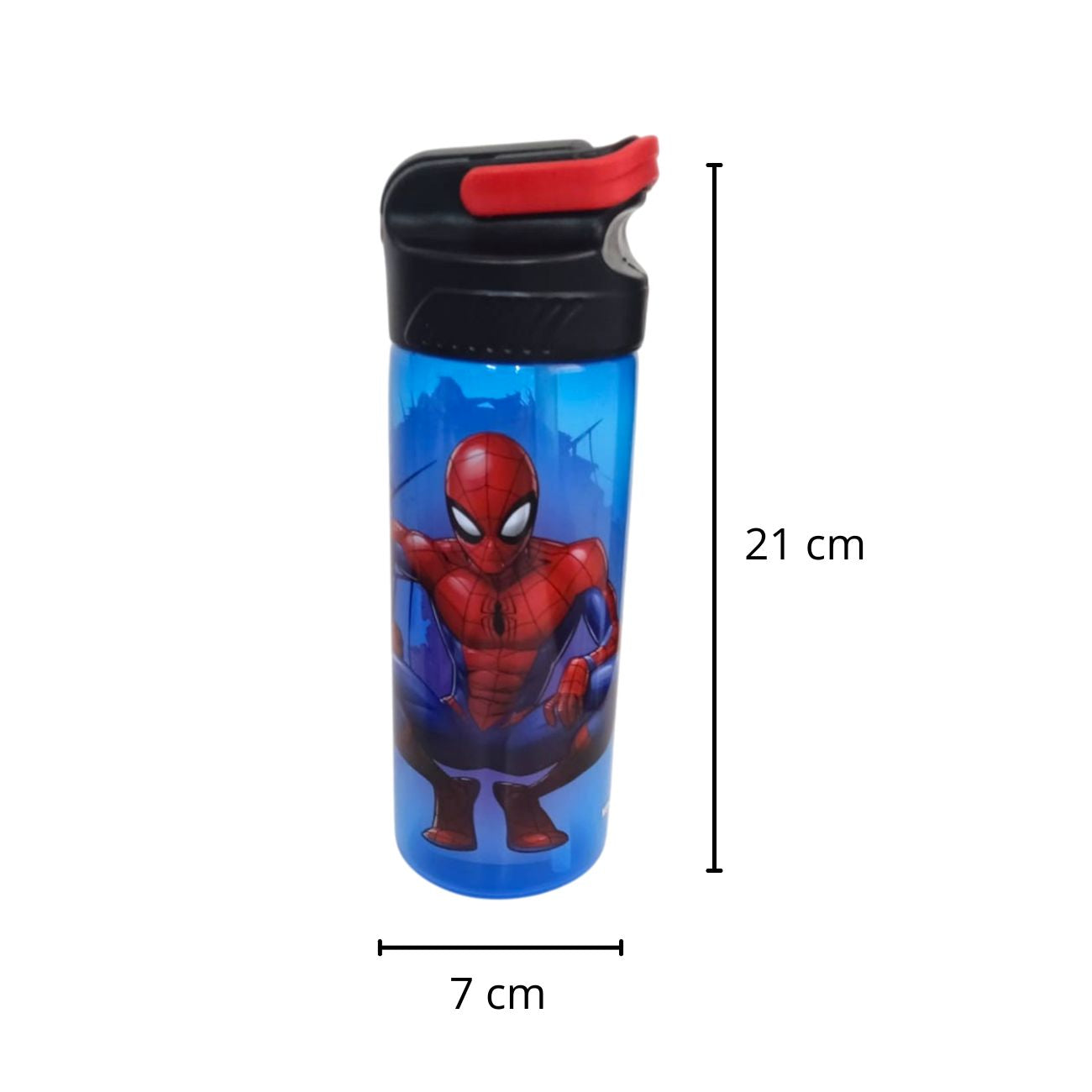 Botella con popote Spiderman para Niños Plástico 600 ml