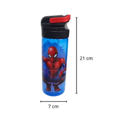 Botella con popote Spiderman para Niños Plástico 600 ml