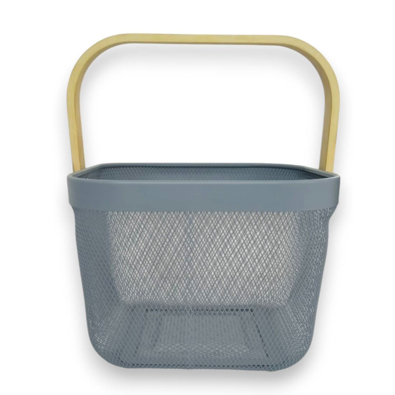Cesto cuadrado gris para de metal 1 pieza 25 x 18 cm