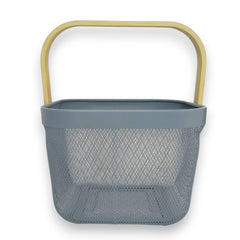 Cesto cuadrado gris para de metal 1 pieza 25 x 18 cm