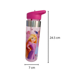 Botella con popote Princesas para Niñas Plástico 650 ml