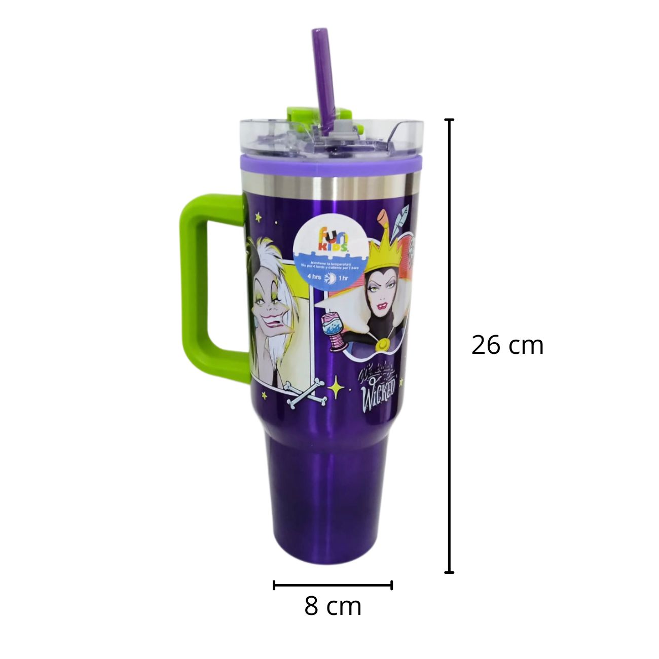 Termo con popote Villanas Acero inoxidable 1.2 L