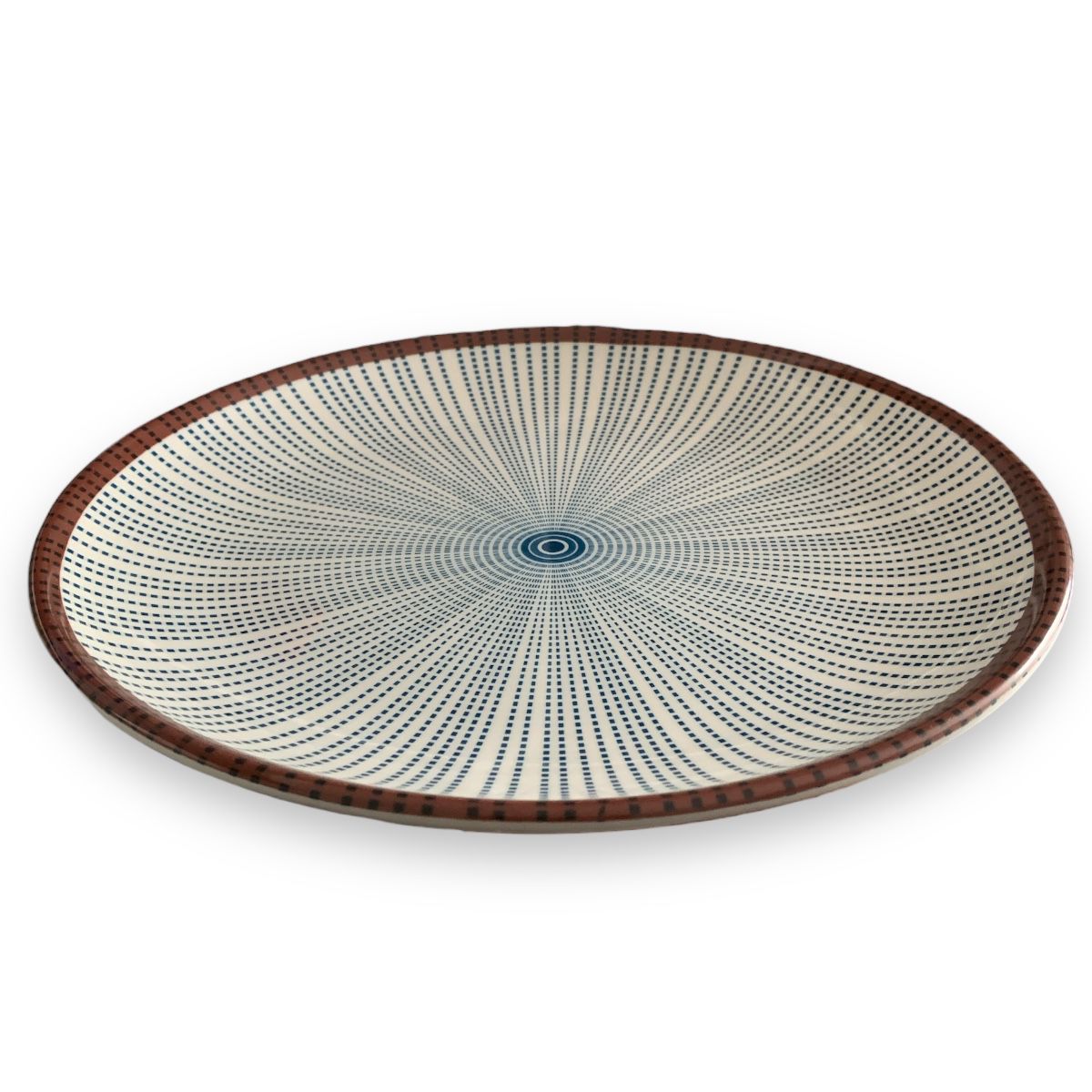 Platos rayas azul con cafe generica hogar plastico 25x25