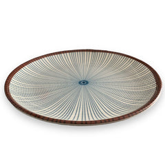 Platos rayas azul con cafe generica hogar plastico 25x25
