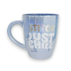 Taza Jumbo Stitch iridiscente azul claro cerámica 750 ml