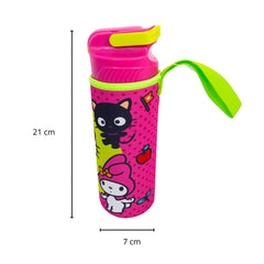 Sanrio Botella de plástico con funda color rosa 600 ml