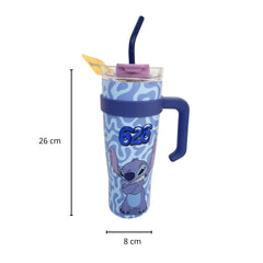 Termo con popote Stitch color azul Acero inoxidable 1.2 L