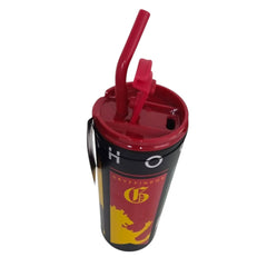 Termo con popote Hogwarts multicolor Acero inoxidable 600 ml