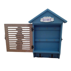 Portallaves Home azul y blanco de Madera 1 pieza