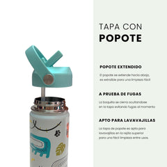 Termo Mamgos Selva para Niños de Acero inoxidable 530 ml