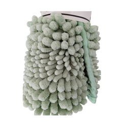 Tapete para baño verde hecho de soft chenille 1 pieza