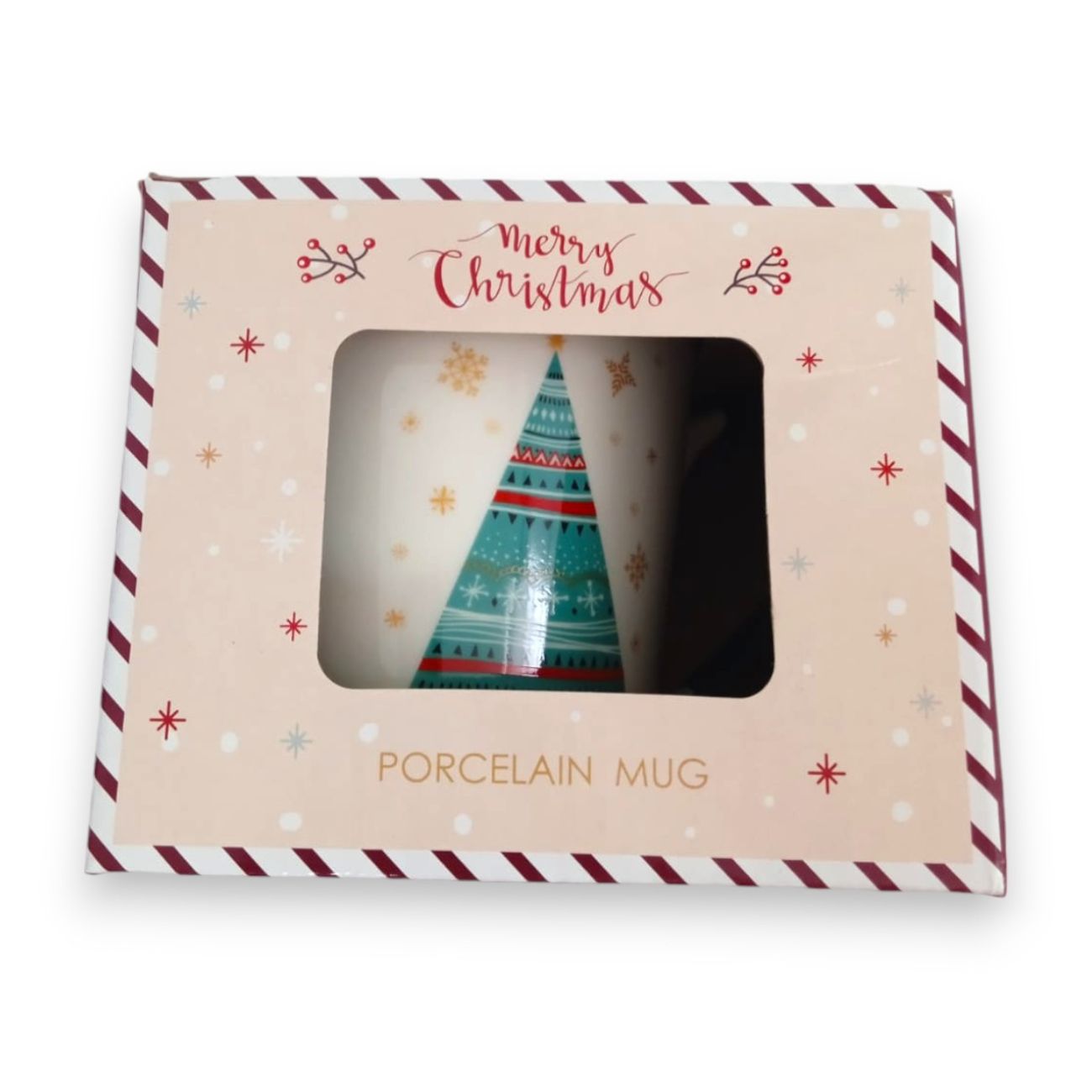 Taza con ilustración de árbol de navidad de Porcelana