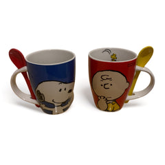 Juego De 2 Tazas De Porcelana Snoopy Con Cuchara De