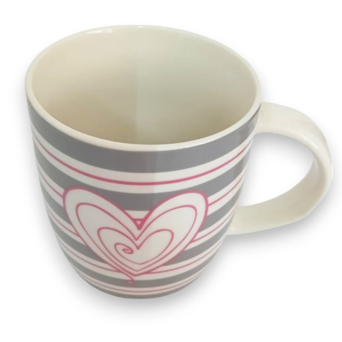 Taza con ilustración de rayas y un corazón Porcelana 1 Pieza