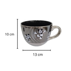 Taza Mickey Mouse color plateada con negro Cerámica 700 ml