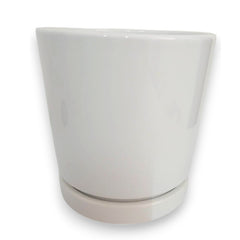 Maceta color Blanco de Cerámica 1 pieza 14 x 13 cm