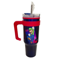 Termos con popote Mario Galaxy Acero Inoxidable 1.2L