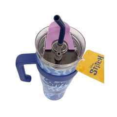 Termo con popote Stitch color azul Acero inoxidable 1.2 L