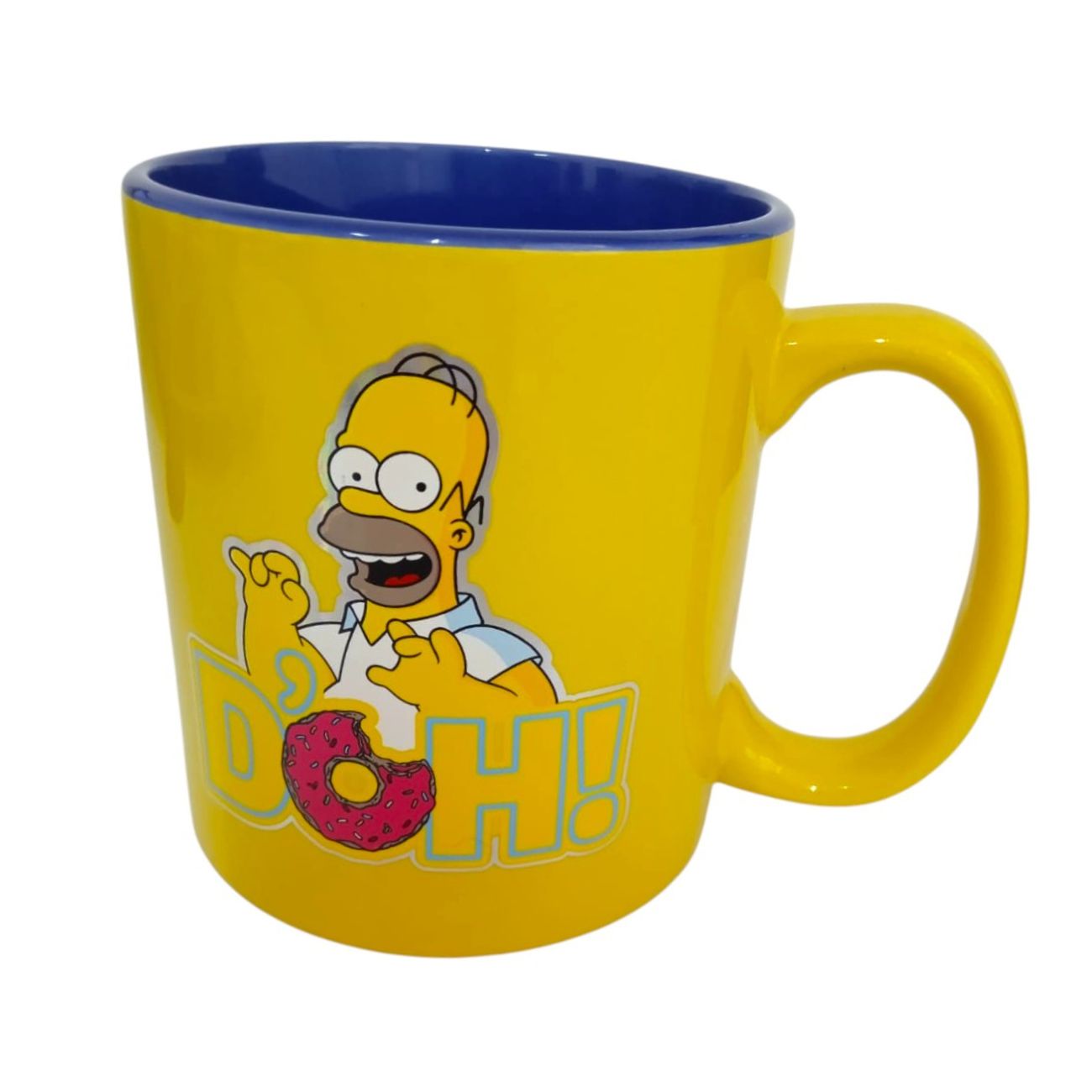 Taza Homero Simpson amarilla metalizada de cerámica 591 ml