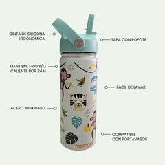 Termo Mamgos Selva para Niños de Acero inoxidable 530 ml