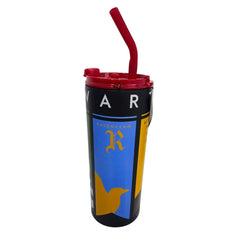Termo con popote Hogwarts multicolor Acero inoxidable 600 ml