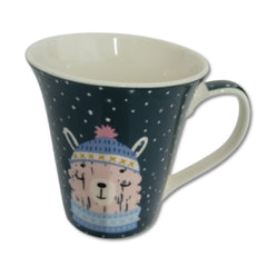 Taza con ilustración de llama Merry Christ Mas Porcelana 1 pieza