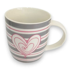 Taza con ilustración de rayas y un corazón Porcelana 1 Pieza