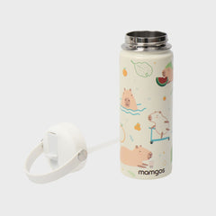 Termo con popote Mamgos Capibara Acero inoxidable 530 ml