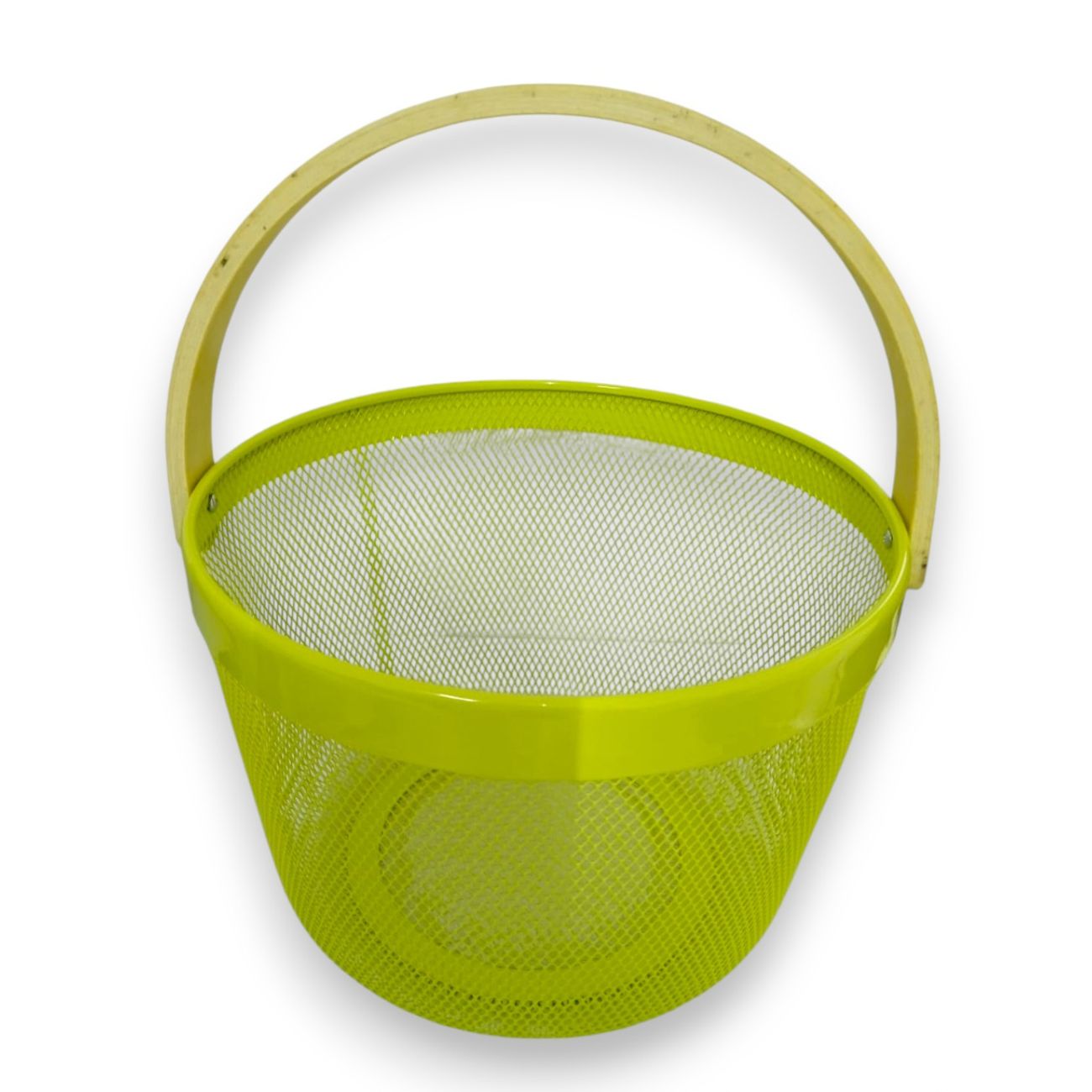 Cesto verde de Metal con asa 1 pieza 25 x 18 cm