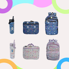 Kits de Mochilas Escolares Gimnasia Mamgos niñas 3 Piezas